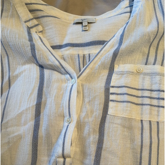 Joie casual beach vibes 100% cotton 3/4 sleeve shirt top Size L - Picture 5 of 9